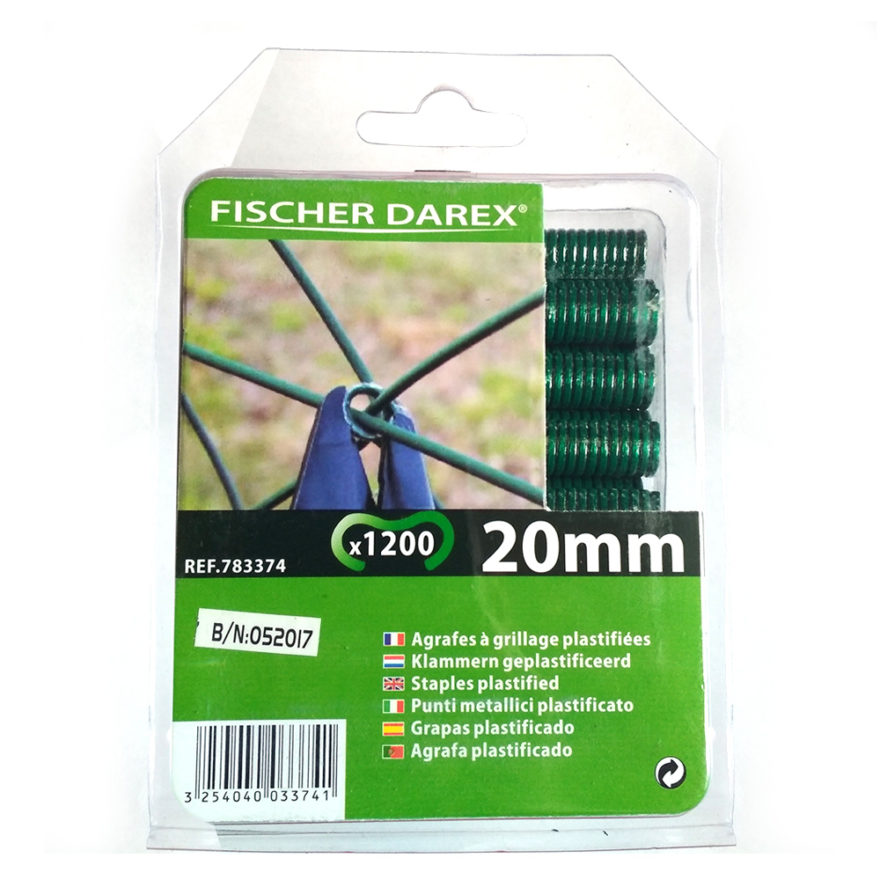 Agrafes Vertes 1200 Pieces Agrafes à grillages plastifié Vert 1200 pièces en acier