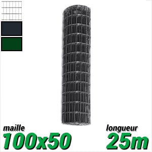 Grillage Soude Detail 100x50 Maille de 100x50 longueur 25m vert gris anthracite