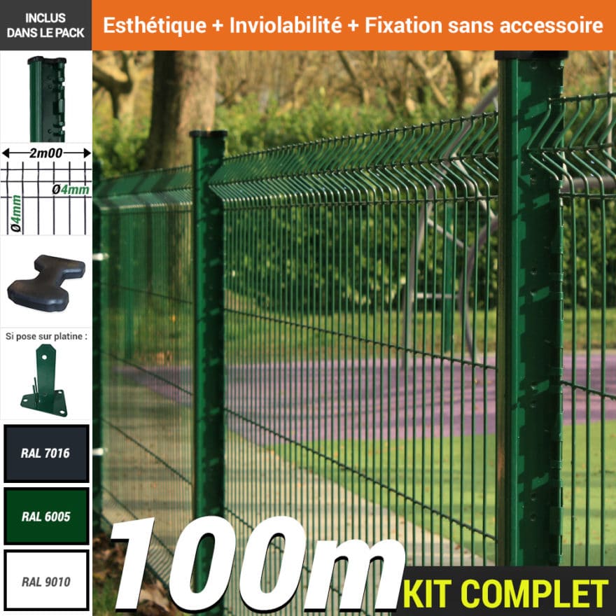 Pack Poteau H Serie 4 Vert 100m