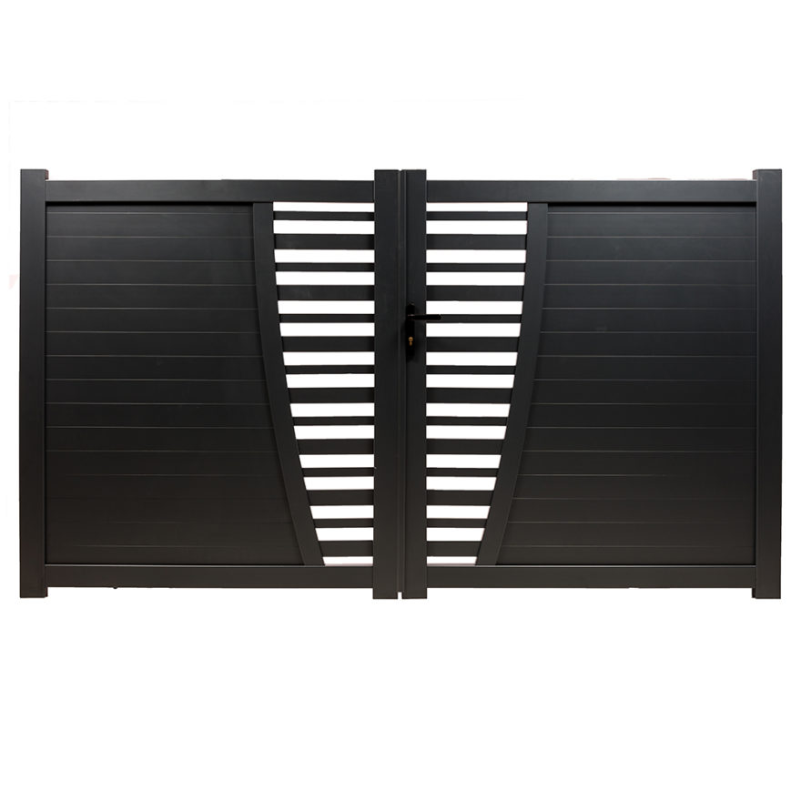 Portail Aluminium Double Battant Lacanau Portail battant Lacanau aluminium thermolaqué Gris Anthracite Hauteur 170cm