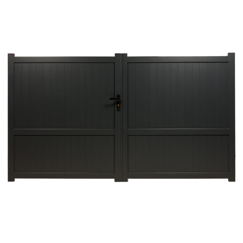 Portail Aluminium Double Battant Menton Portail battant menton aluminium thermolaqué Gris Anthracite Hauteur 170cm