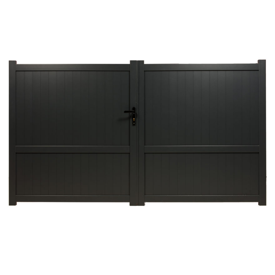Portail Aluminium Double Battant Menton Portail battant menton aluminium thermolaqué Gris Anthracite Hauteur 170cm