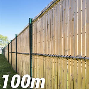 Pack Lattes Bois N55 100m Occultation brise vue bois longueur 100m pour panneau rigide maille 200x55mm en pin