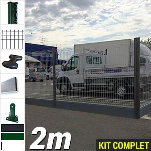 Pack Poteaux H Pvc 2m Kit grillage rigide complet PVC longueur 2m - vert gris anthracite