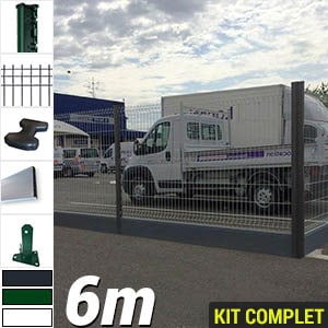 Pack Poteaux H Pvc 6m Kit grillage rigide complet PVC longueur 6m - vert gris anthracite
