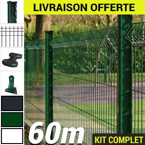 Pack Poteaux H Serie4 60m 60m de cloture grillage rigide pret a poser en stock