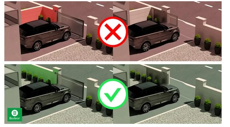 Portail : Distance de refoulement d'un portail coulissant aluminium