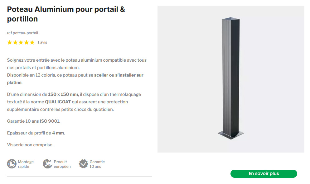 Poteaux Aluminium Poteau en aluminium