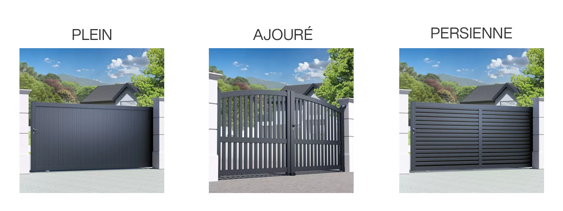 Portail aluminium : différents remplissages existants