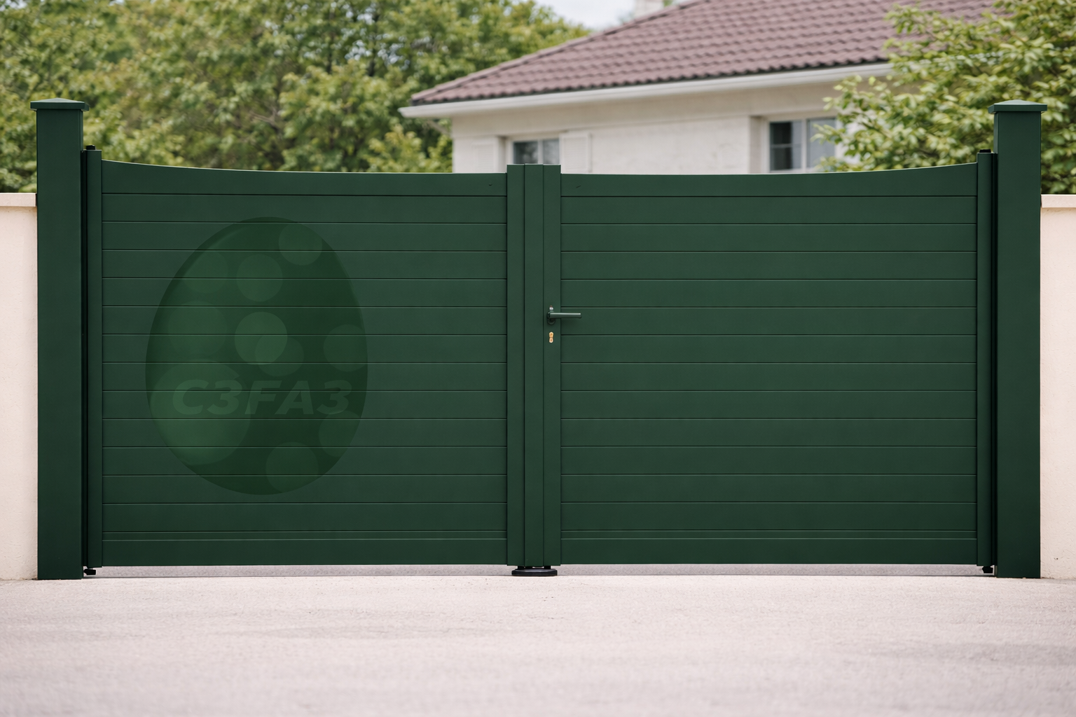 Portail aluminium vert