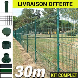 Pack Poteaux Ronds 30m Kit grillage rigide : Grillage rigide poteau rond 30m
