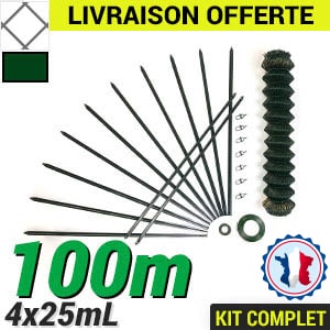 Pack Grillage Simple Torsion 100m Fabrication Française Grillage souple : Kit Grillage simple torsion 100m