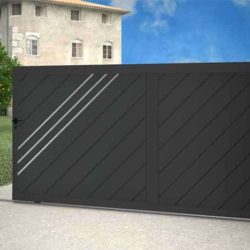 Portail Milan coulissant gris anthracite