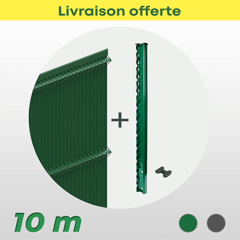Kit Grillage Rigide Et Occultant Pvc (10 M) Kit Grillage Rigide Et Occultant Pvc (10 M)