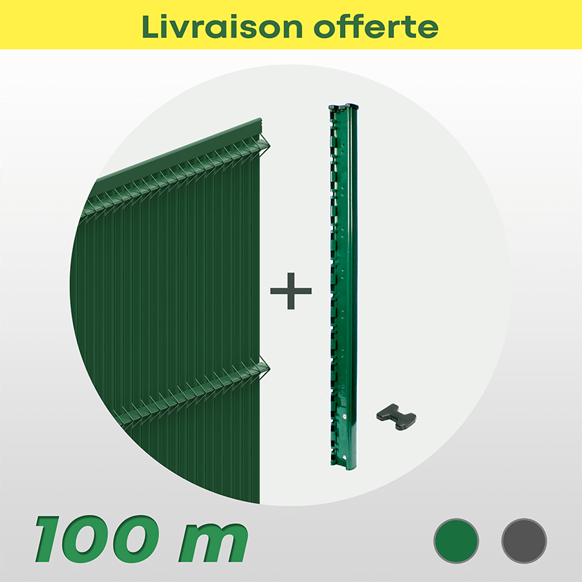 Kit Grillage Rigide Et Occultant Pvc (100 M) Kit Grillage Rigide Et Occultant Pvc (100 M)