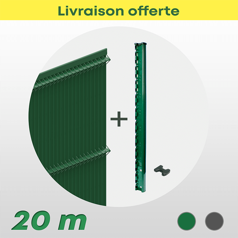 Kit Grillage Rigide Et Occultant Pvc (20 M) Kit Grillage Rigide Et Occultant Pvc (20 M)