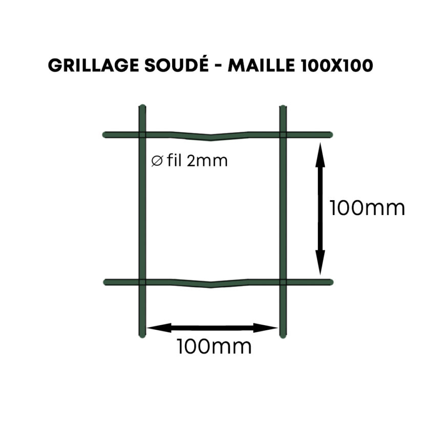 Grillage Soudé Maille 100x100