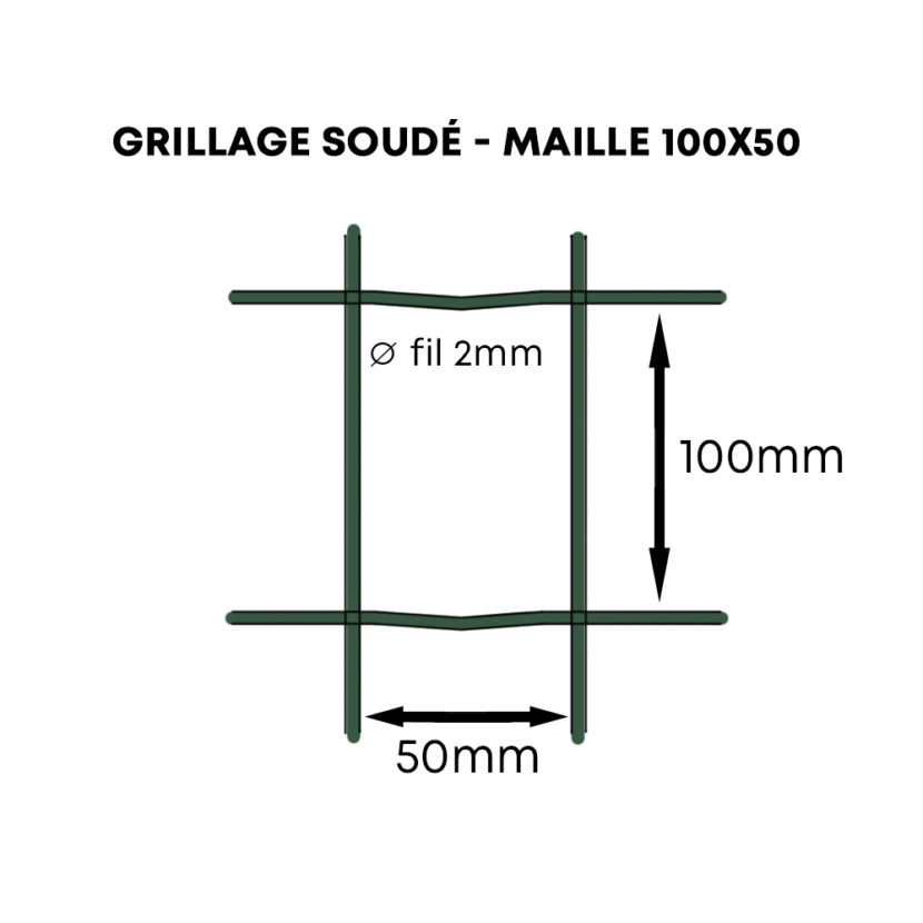 Grillage Soudé Maille 100x50
