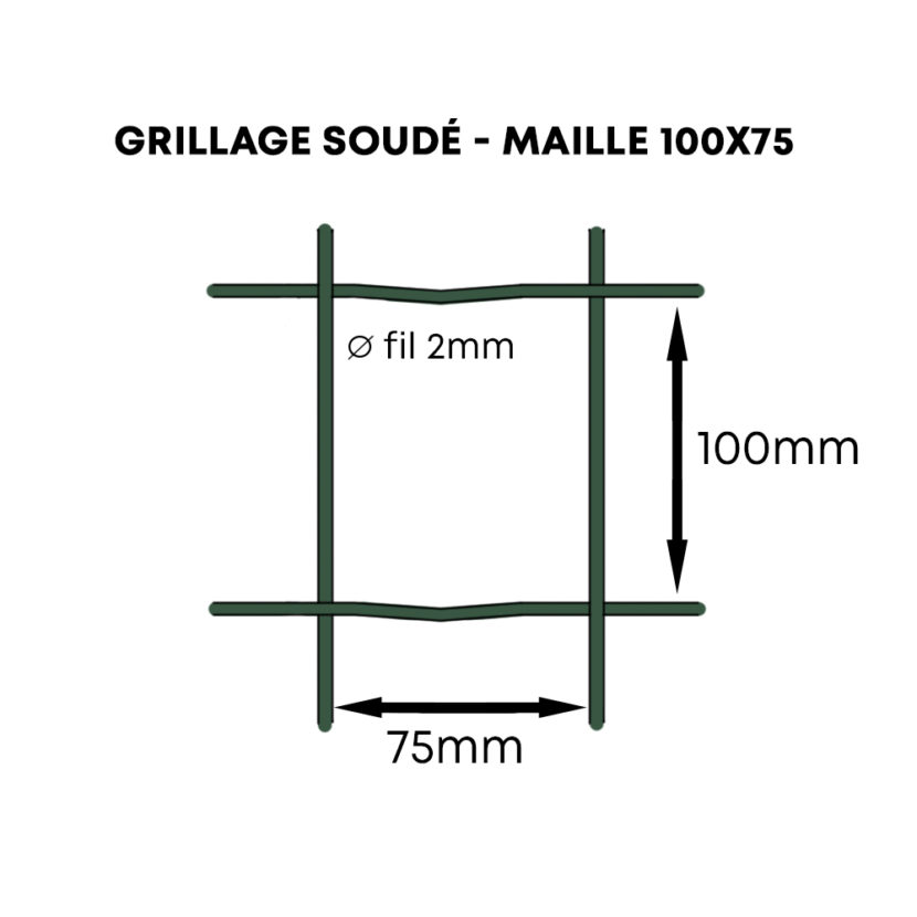 Grillage Soudé Maille 100x75