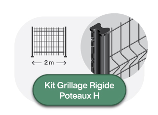 Kit grillage rigide poteaux H