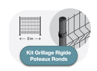 Kit grillage rigide poteaux ronds