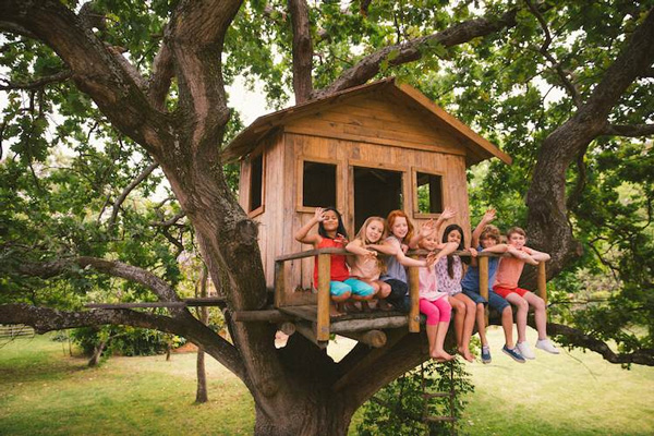 Cabane d'enfant sur un arbre