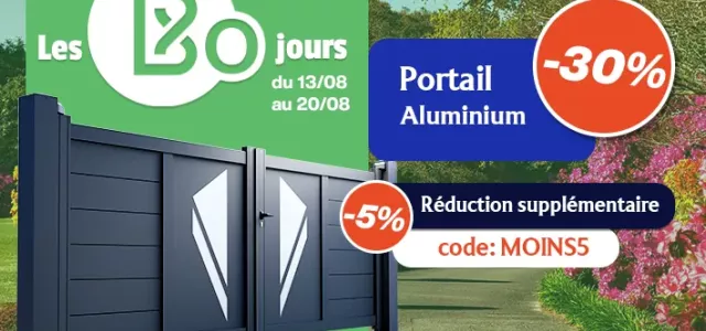 Bodeor : Profitez des réductions sur nos kits de grillage rigide, portail aluminium et brise vue.