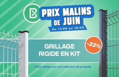 Bodeor : Profitez des réductions sur nos kits de grillage rigide, portail aluminium et brise vue.