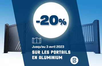 Réduction de 20% sur les portails en aluminium jusqu'au 3 avril 2023