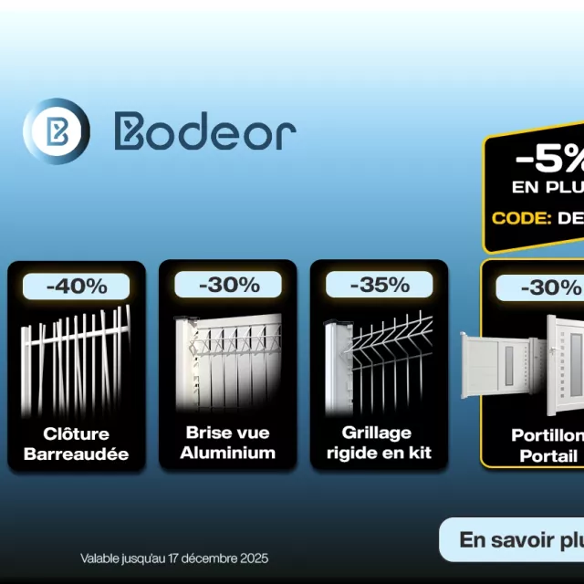 Bodeor : Profitez de promotions sur nos produits, portails et portillons aluminium