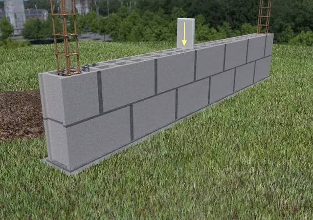 Construction d'un muret de clôture - Poser joint de dilatation
