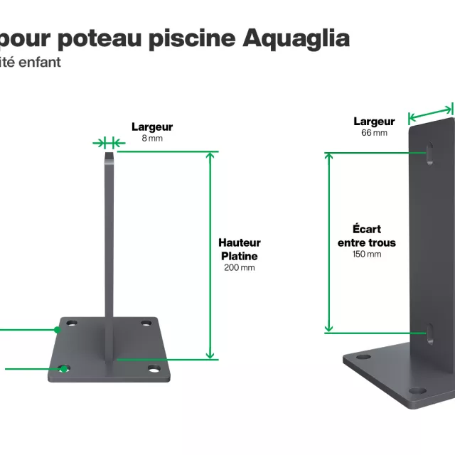 Clôture piscine : infographie de la platine