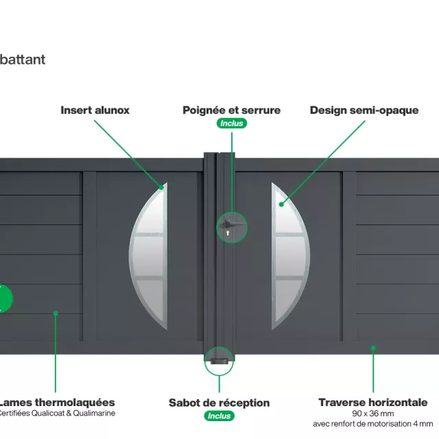 Infographie portail double battant Bille