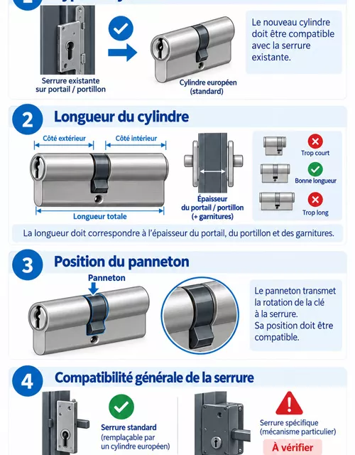 Points de vérification pour remplacer son cylindre de serrure