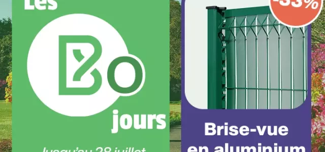 Bodeor : Profitez des réductions sur nos kits de grillage rigide, portail aluminium et brise vue.