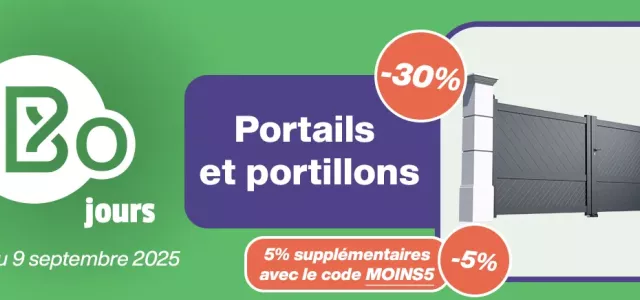 Bodeor : Profitez des réductions sur nos kits de grillage rigide, portail aluminium et brise vue.