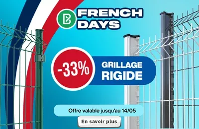 Bodeor : Profitez des réductions sur nos kits de grillage rigide, portail aluminium et brise vue.