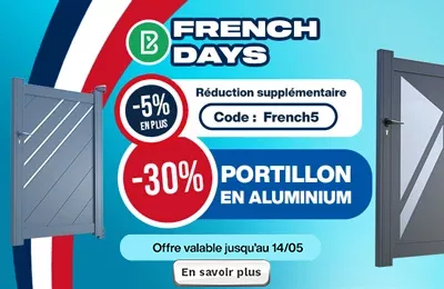Bodeor : Profitez des réductions sur nos kits de grillage rigide, portail aluminium et brise vue.
