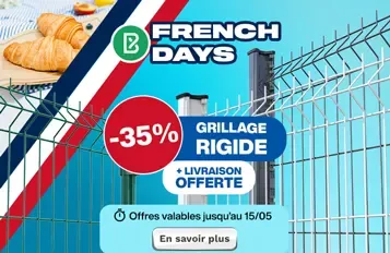 Bodeor : Profitez des French Days sur nos kits de grillage rigide, portail aluminium et brise vue.