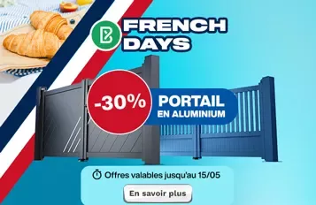 Bodeor : Profitez des French Days sur nos kits de grillage rigide, portail aluminium et brise vue.