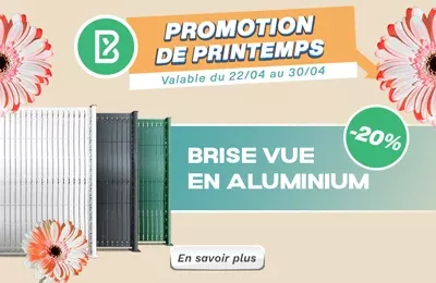 Bodeor : Profitez des réductions sur nos kits de grillage rigide, portail aluminium et brise vue.