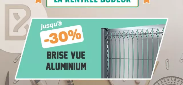 Bodeor : Profitez des réductions sur nos kits de grillage rigide, portail aluminium et brise vue.