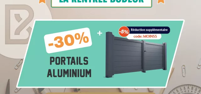 Bodeor : Profitez des réductions sur nos kits de grillage rigide, portail aluminium et brise vue.