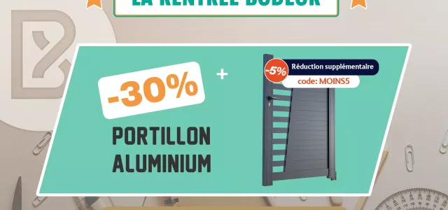 Bodeor : Profitez des réductions sur nos kits de grillage rigide, portail aluminium et brise vue.