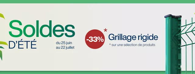 Bodeor : Profitez des réductions sur nos kits de grillage rigide, portail aluminium et brise vue.