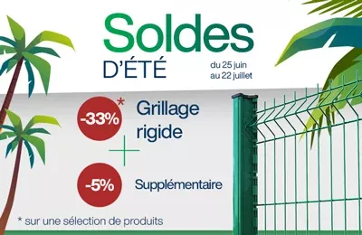 Bodeor : Profitez des réductions sur nos kits de grillage rigide, portail aluminium et brise vue.