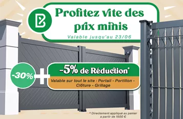 Voir les promotions clôtures-grillages et portails