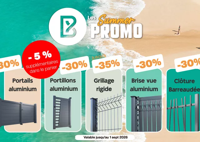 Voir les promotions clôtures-grillages et portails