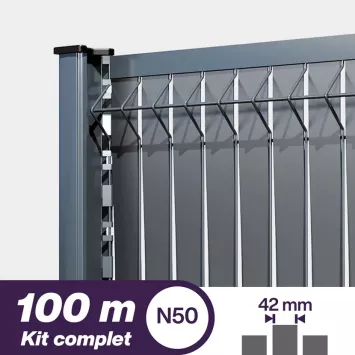 Illustration du produit Lattes occultation aluminium maille 50 - kit longueur 100m