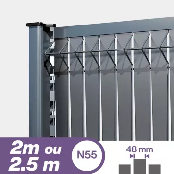 Illustration du produit Lattes aluminium maille 55 - Kit complet 1 panneau